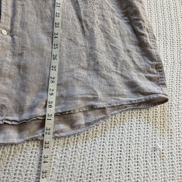Jos A Bank Reserve Shirt Mens XXL 2XL Beige Linen Long Sleeve Button Up Pocket - Picture 8 of 8